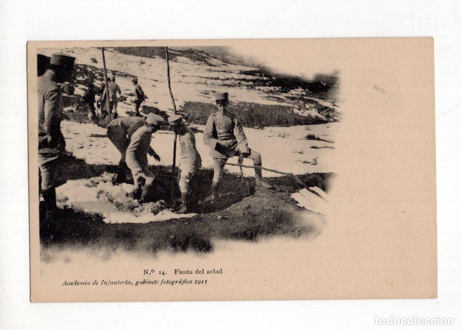 Postales: N.&ordm; 14. FIESTA DEL &Aacute;RBOL ACADEMIA DE INFANTER&Iacute;A, GABINETE FOTOGR&Aacute;FICO 1911.