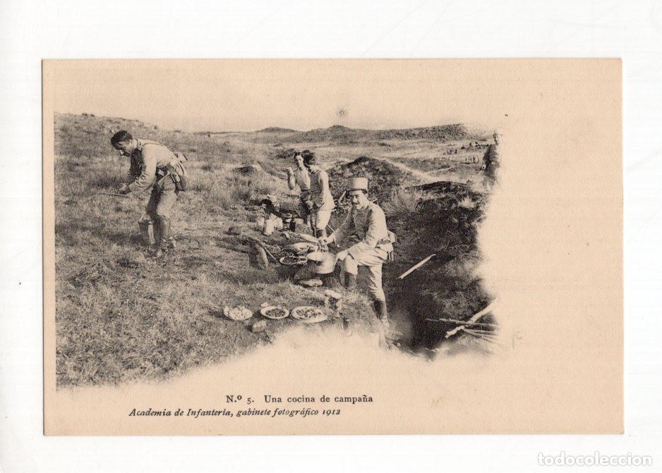 Postales: N.&ordm; 5. UNA COCINA DE CAMPA&Ntilde;A ACADEMIA DE INFANTER&Iacute;A, GABINETE FOTOGR&Aacute;FICO 1913