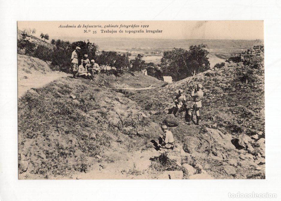 Postales: ACADEMIA DE INFANTER&Iacute;A, GABINETE FOTOGR&Aacute;FICO 1912 N.&ordm; 35 TRABAJOS DE TOPOGRAF&Iacute;A IRREGULAR