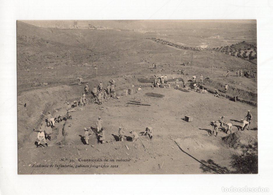 Postales: N.&ordm; 39. CONSTRUCCI&Oacute;N DE UN REDUCTO ACADEMIA DE INFANTER&Iacute;A, GABINETE FOTOGR&Aacute;FICO 1912