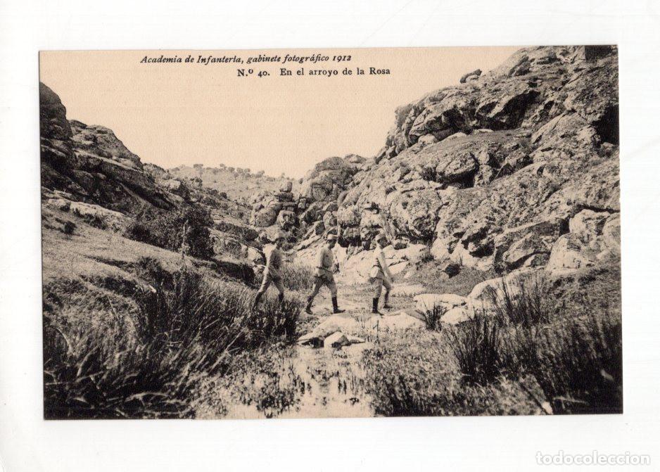 Postales: ACADEMIA DE INFANTER&Iacute;A, GABINETE FOTOGR&Aacute;FICO 1912 N.&ordm; 40. EN EL ARROYO DE LA ROSA