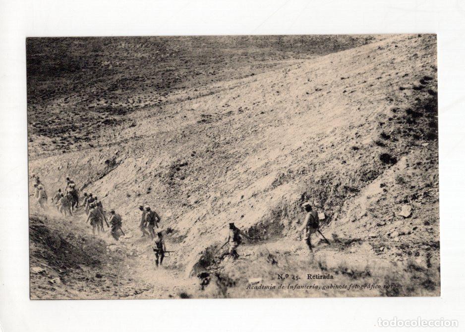 Postales: N. 45. RETIRADA. ACADEMIA DE INFANTER&Iacute;A, GABINETE FOTOGR&Aacute;FICO 1912