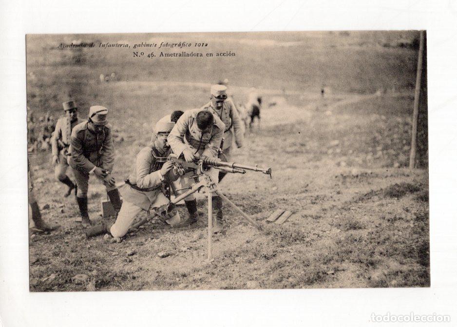 Cartes Postales: ACADEMIA DE INFANTER&Iacute;A, GABINETE FOTOGR&Aacute;FICO N.&ordm; 46. AMETRALLADORA EN ACCI&Oacute;N.