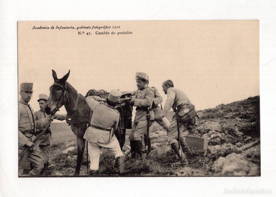 Postales: ACADEMIA DE INFANTER&Iacute;A, GABINETE FOTOGR&Aacute;FICO 1912 N.&ordm; 47. CAMBIO DE POSICI&Oacute;N.