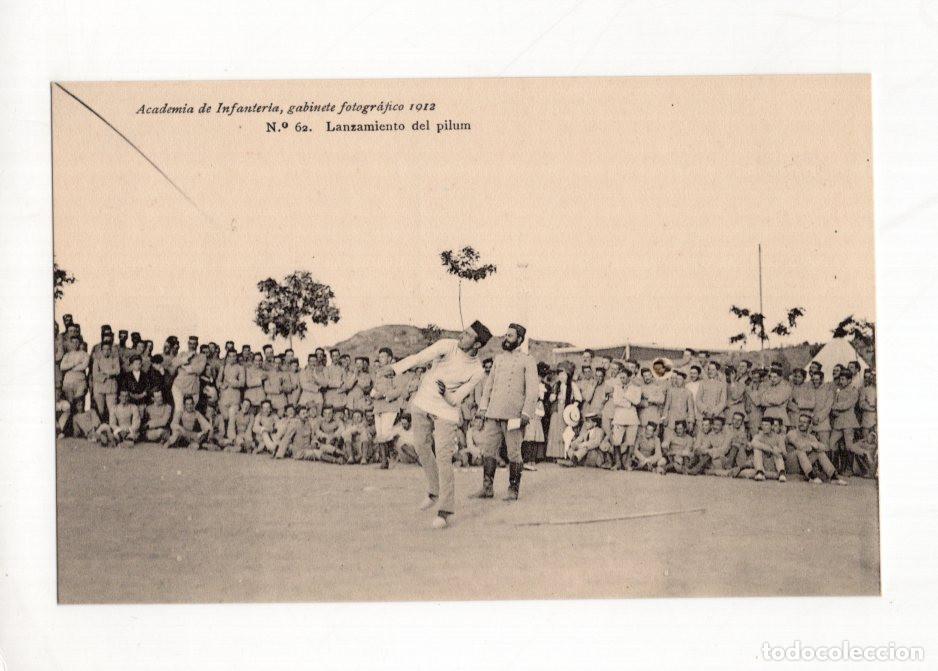 Postales: ACADEMIA DE INFANTER&Iacute;A, GABINETE FOTOGR&Aacute;FICO 1912 N.&ordm; 62. LANZAMIENTO DEL PILUM.