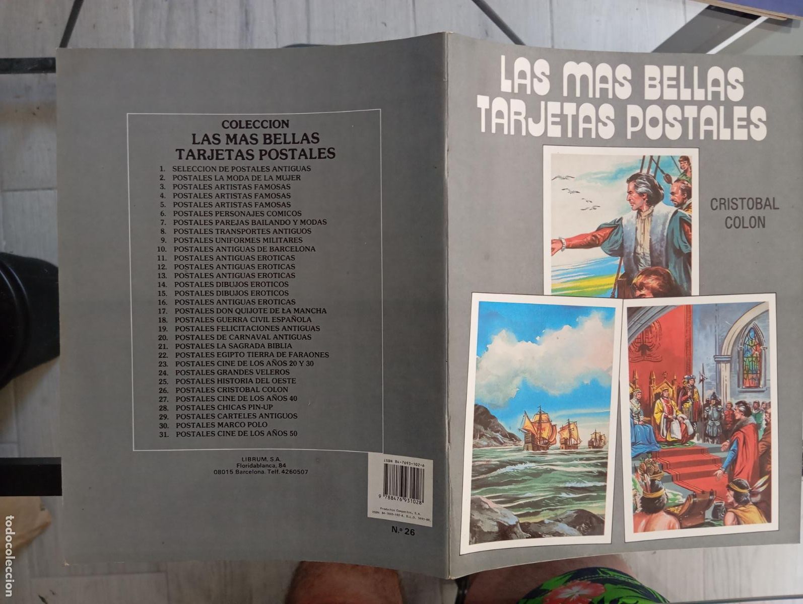 Postales: Las m&aacute;s bellas tarjetas postales n&ordm; 26, Cristobal Colon dibujos de Tomas Porto completo y nuevo