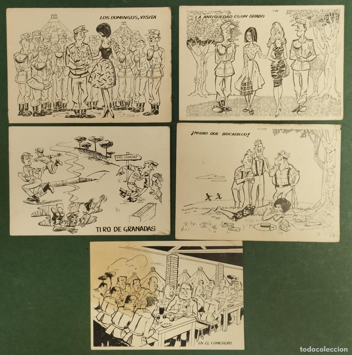 Postales: CINCO POSTALES DIFERENTES HUMOR MILITAR EJERCITO ESPA&Ntilde;OL