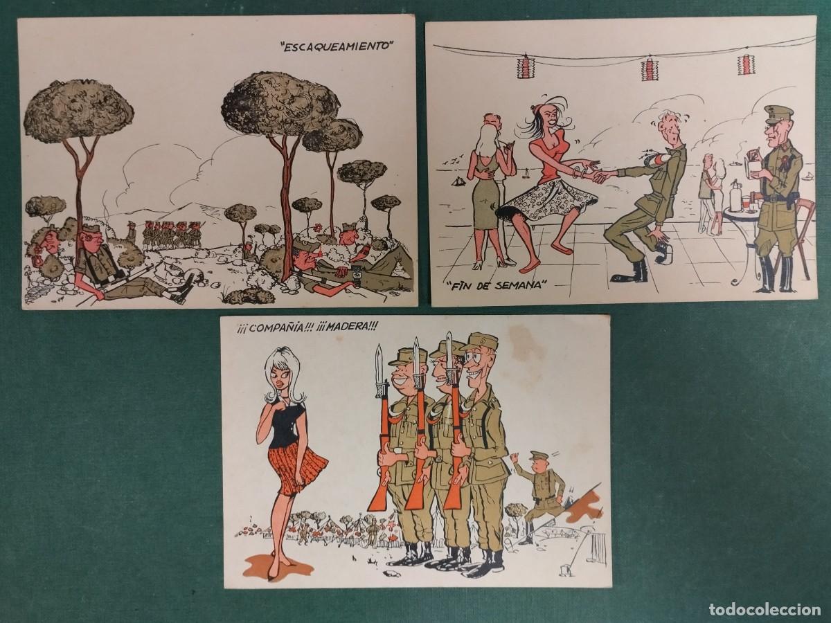 Postales: TRES POSTALES DIFERENTES HUMOR MILITAR COLOR EJERCITO ESPA&Ntilde;OL