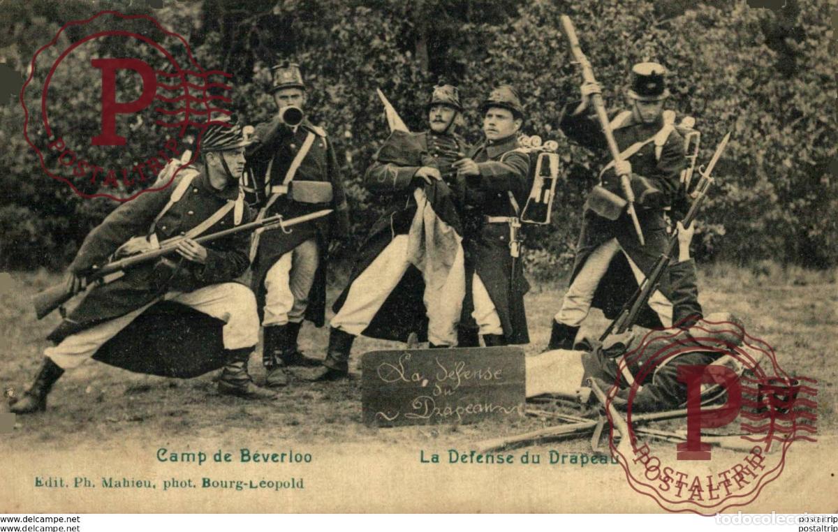 Postcards: la defense du drapeau LEOPOLDSBURG BOURG LEOPOLD Camp de BEVERLOO KAMP WWICOLLECTION