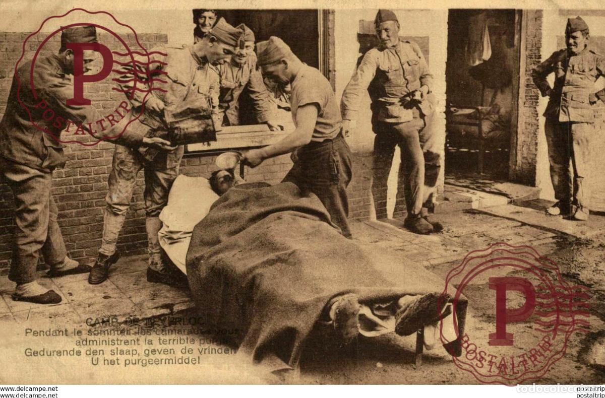 Postcards: pendant le sommeil les camarades vous administrent la ter LEOPOLDSBURG BOURG LEOPOLD Camp de BEVERLO
