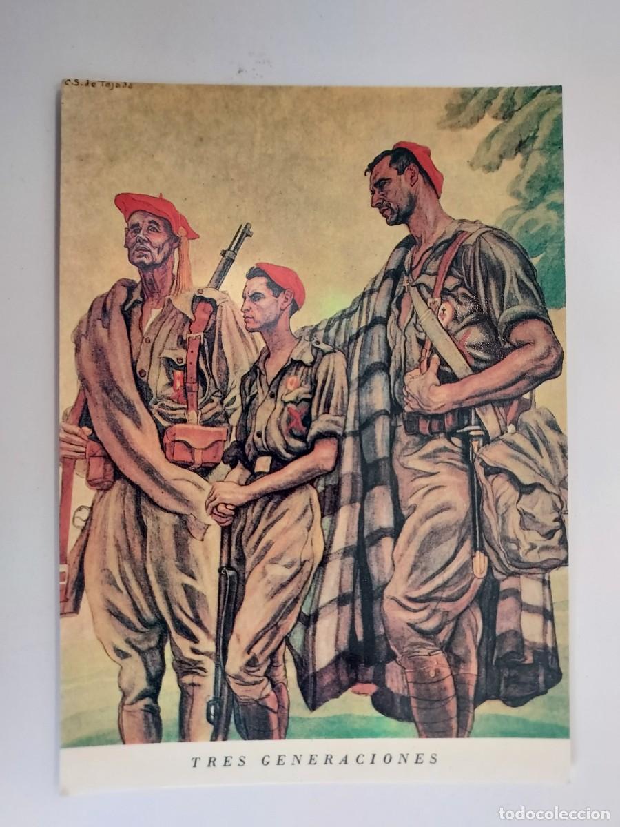 Postales: POSTAL MILITAR CARLISTA TRES GENERACIONES. (VER TRASERA JACINTO MIQUELARENA). 1990 (REQUETE)