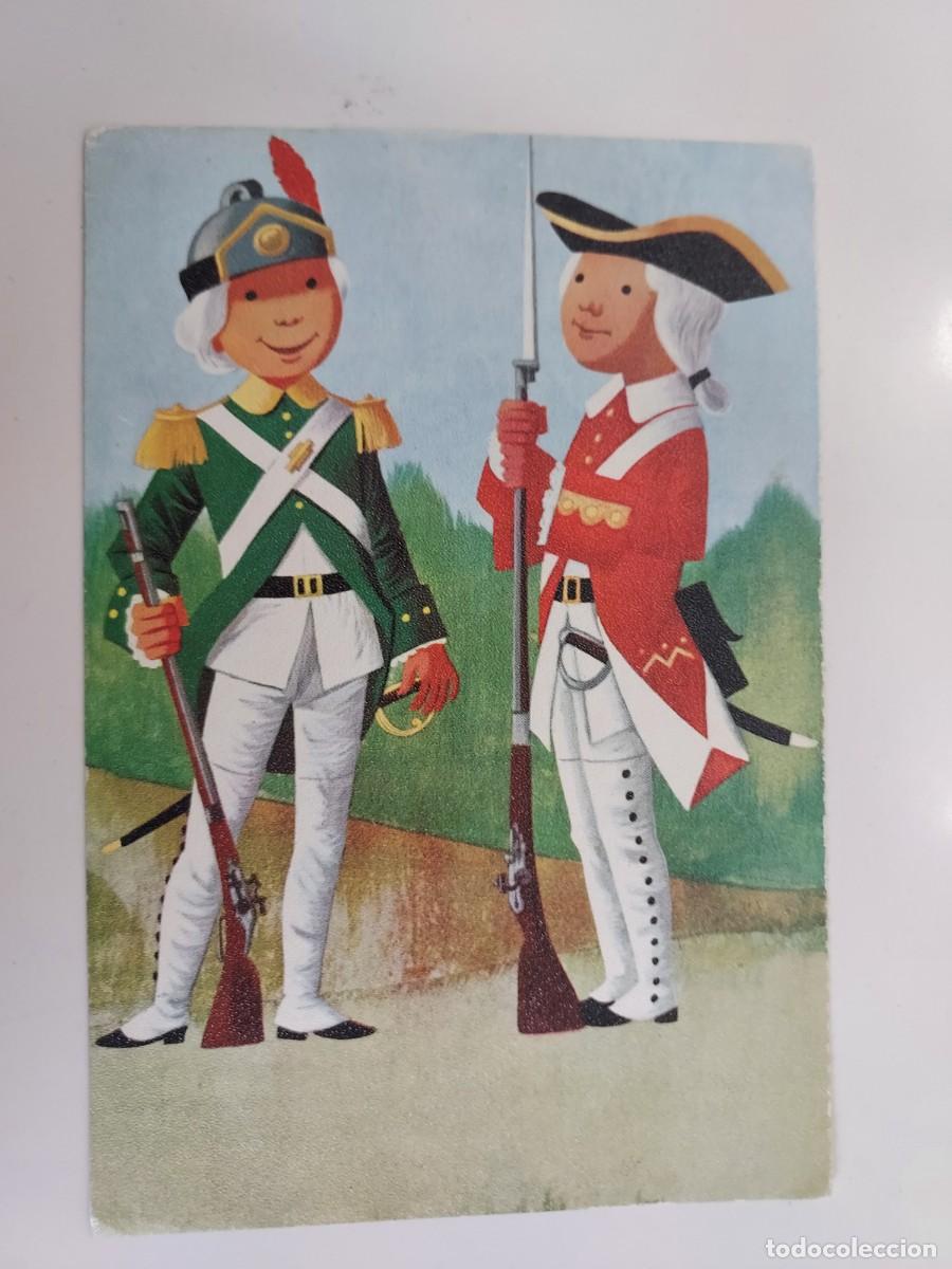 Postales: POSTAL UNIFORMES MILITARES ESPA&Ntilde;OLES CAMPA&Ntilde;A NOVATROPINA FUSILERO 1775 1769. S/C. PROMESA