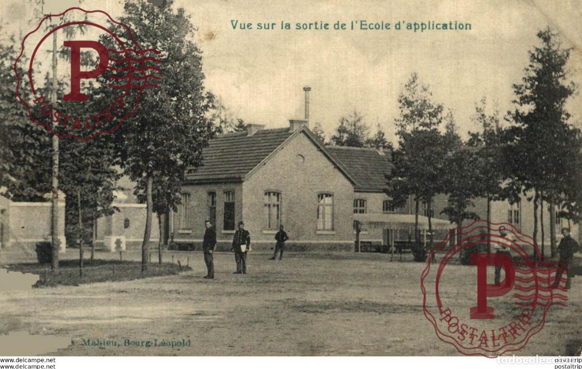 Postales: VUE SUR LA SORTIE DE LECOLE DAPPLICATION. Camp de BEVERLOO KAMP LEOPOLDSBURG BOURG LEOPOLD WWICOLL