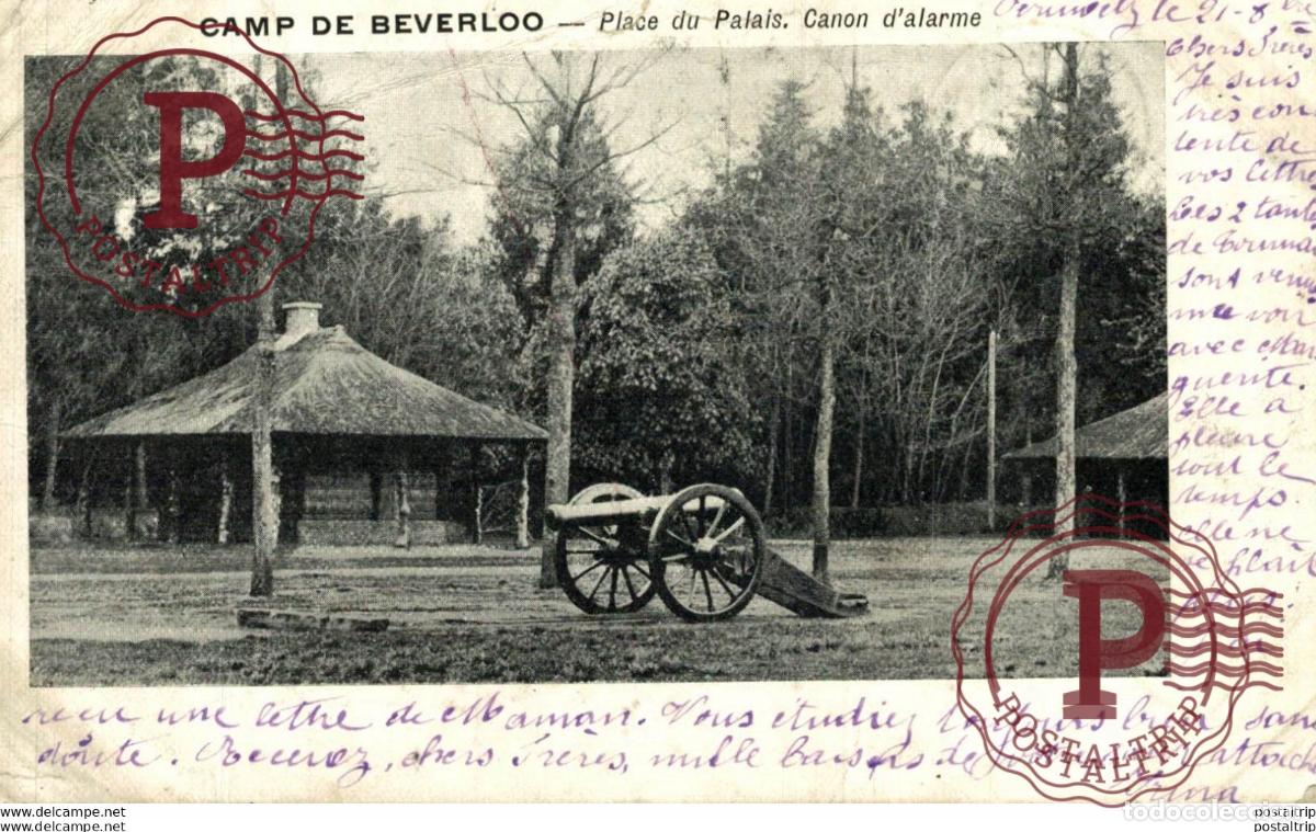 Postales: PLACE DU PALAIS. CANON DALARME. Camp de BEVERLOO KAMP LEOPOLDSBURG BOURG LEOPOLD WWICOLLECTION
