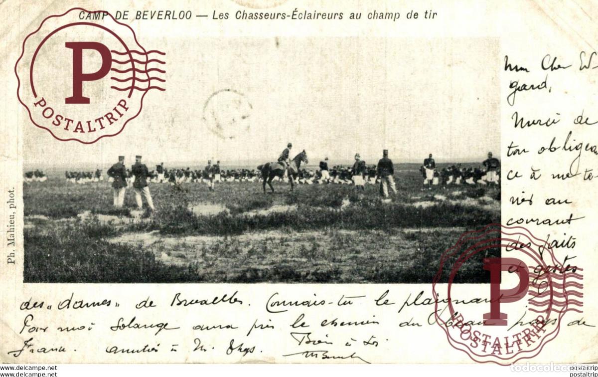Postales: LES CHASSEURS &Eacute;CLAIEREURS AU CHAMP DE TIR. Camp de BEVERLOO KAMP LEOPOLDSBURG BOURG LEOPOLD WWICOLLE