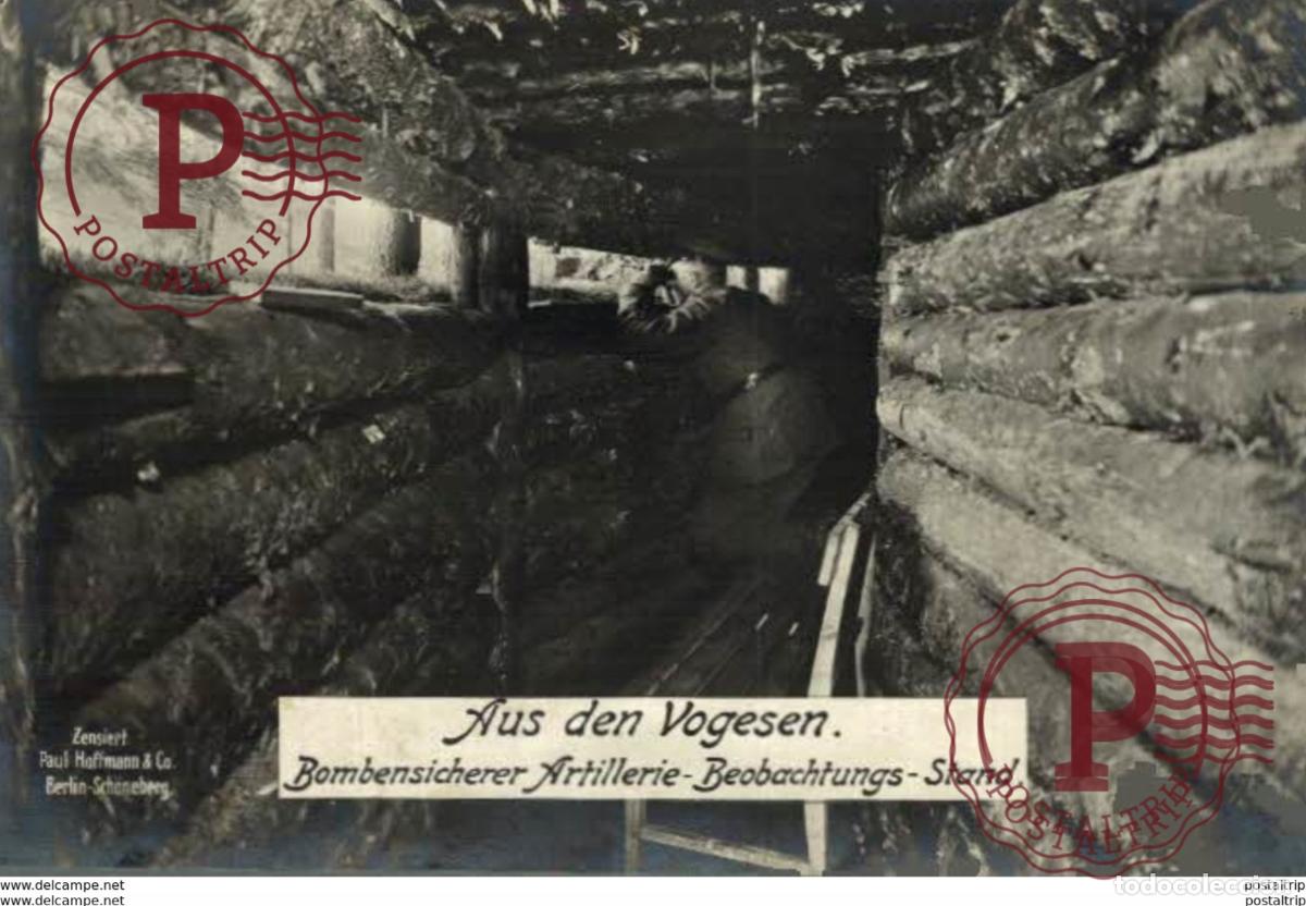 Postcards: RPPC AUS DEN VOGESEN BOMBEMSICHERER ARTILLERIE PAUL HOFFMANN BERLIN 17*12cm 191415 WWI WWICOLLECTI