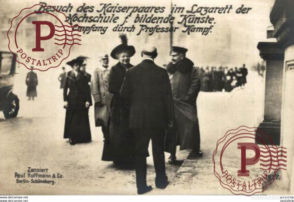 Postcards: RPPC KAISERPAARES LAZARETT PROFESSOR KAMPF HOCHSCHULE KUNST PAUL HOFFMANN BERLIN 17*12cm 191415 W