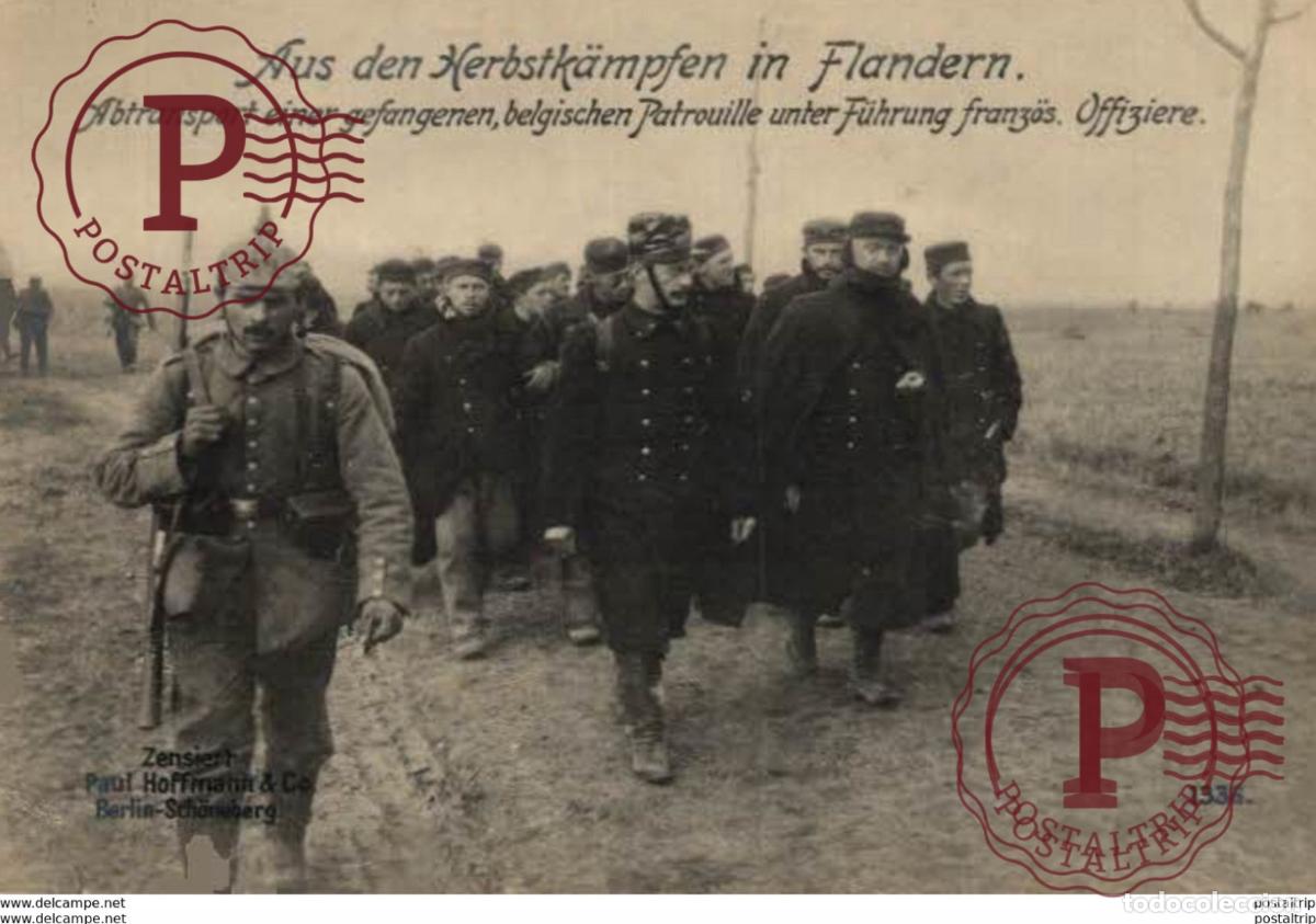 Postales: RPPC AUS DEN HERBSTKAMPFEN IN FLANDERN GEFANGENEN BELGISCHEN PATROUILLE 17*12cm 191415 WWI WWICOL