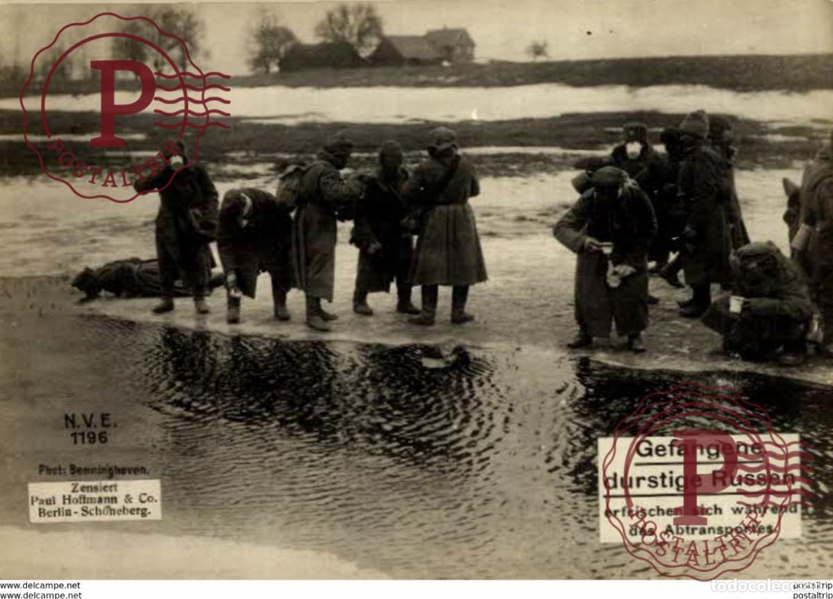 Postales: RPPC GEFANGENE DURSTIGE RUSSEN 17*12cm 191415 WWI WWICOLLECTION