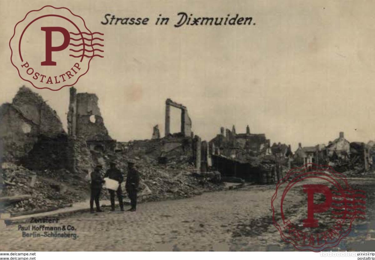 Postales: RPPC DIKSMUIDE STRASSE IN DIXMUIDEN PAUL HOFFMANN BERLIN 17*12cm 191415 WWI WWICOLLECTION