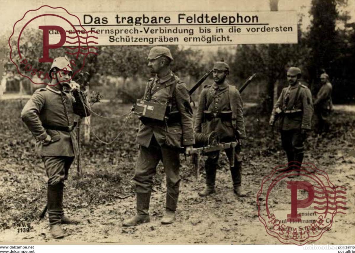 Postales: RPPC CARTE PHOTO 17*12cm. Das tragbare Feldtelephon. 191415 WWI WWICOLLECTION