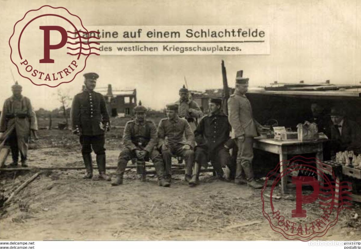Postales: RPPC CARTE PHOTO 17*12cm. Kantine auf einem Schlachtfelde. 191415 WWI WWICOLLECTION