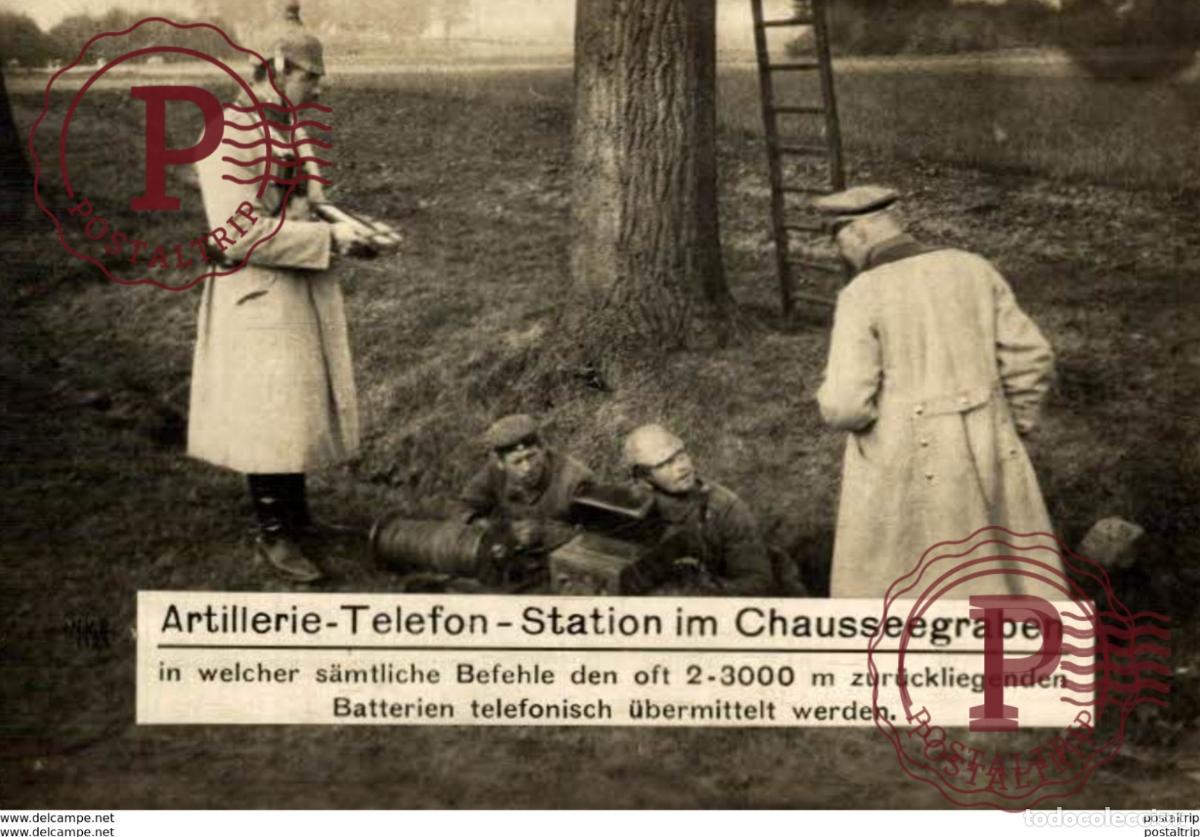 Postales: RPPC CARTE PHOTO 17*12cm. Artillerie-Telefon-Station im Chausseegraben. 191415 WWI WWICOLLECTION