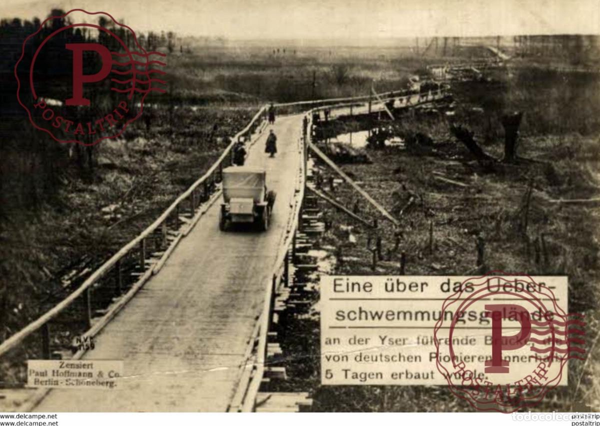 Postales: RPPC CARTE PHOTO 17*12cm. Eine &uuml;ber dea Ueberschwemmungsgel&auml;nde. Paul Hoffmann 191415 WWI WWICOLLE