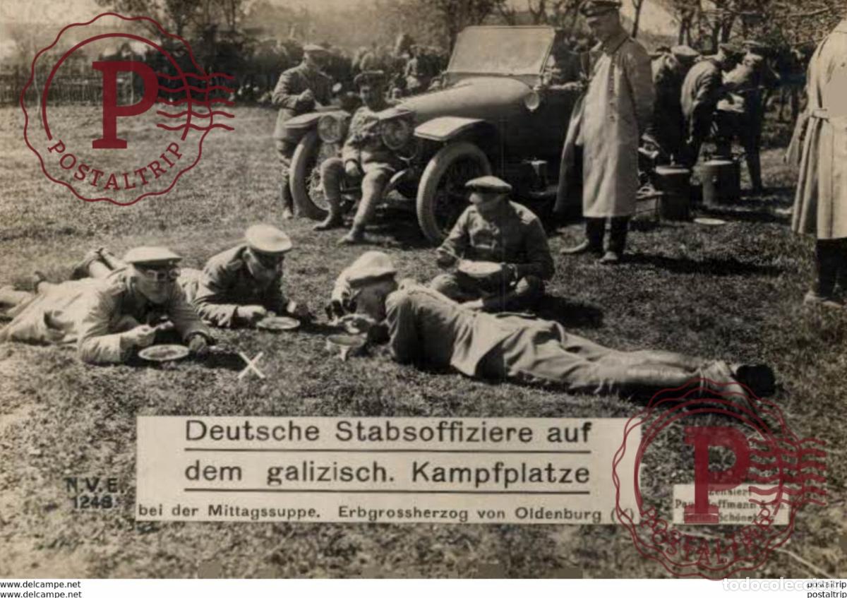 Postales: RPPC CARTE PHOTO 17*12cm. Deutsche Stabsoffiziere auf dem galizisch. Paul Hoffmann 191415 WWI WWIC