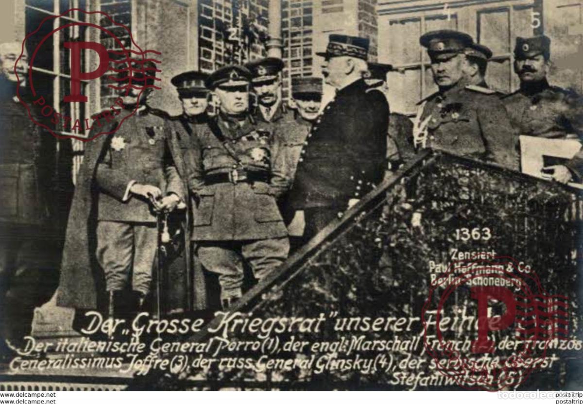 Postales: RPPC CARTE PHOTO 17*12cm. Der Grosse Kriegsrat unserer Feinde. Paul Hoffmann 191415 WWI WWICOLLECT