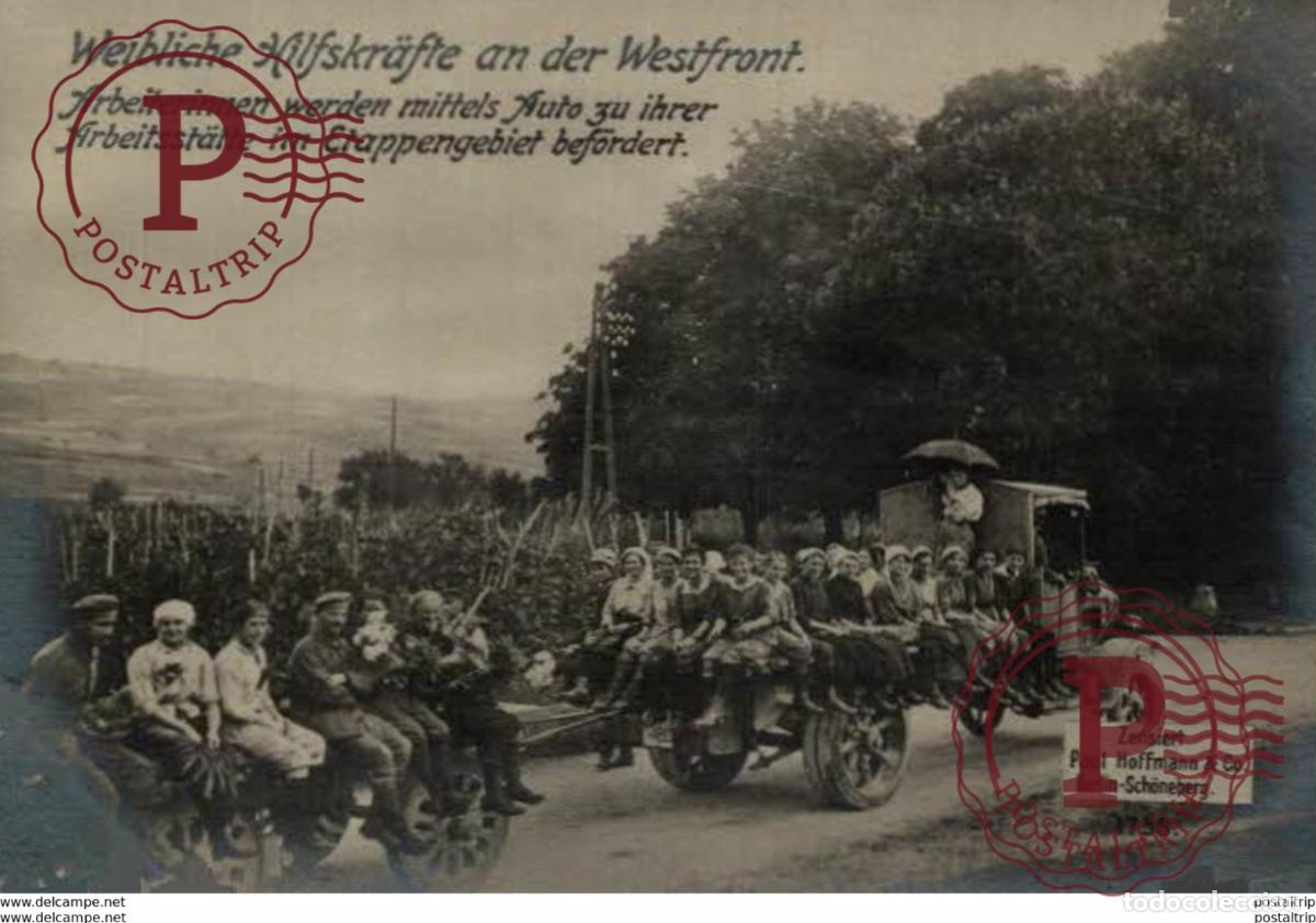 Postales: RPPC CARTE PHOTO 17*12cm. Weibliche Hilfsk&auml;fte an der Westfront. Paul Hoffmann 191415 WWI WWICOLLE
