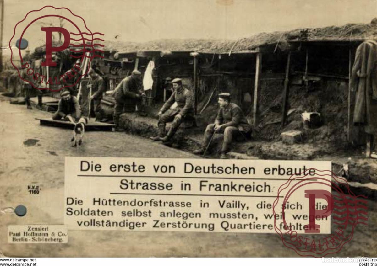 Postales: RPPC CARTE PHOTO 17*12cm. Die erste von Deutschen erbaute Strasse in Frankreich.Paul Hoffmann 19141