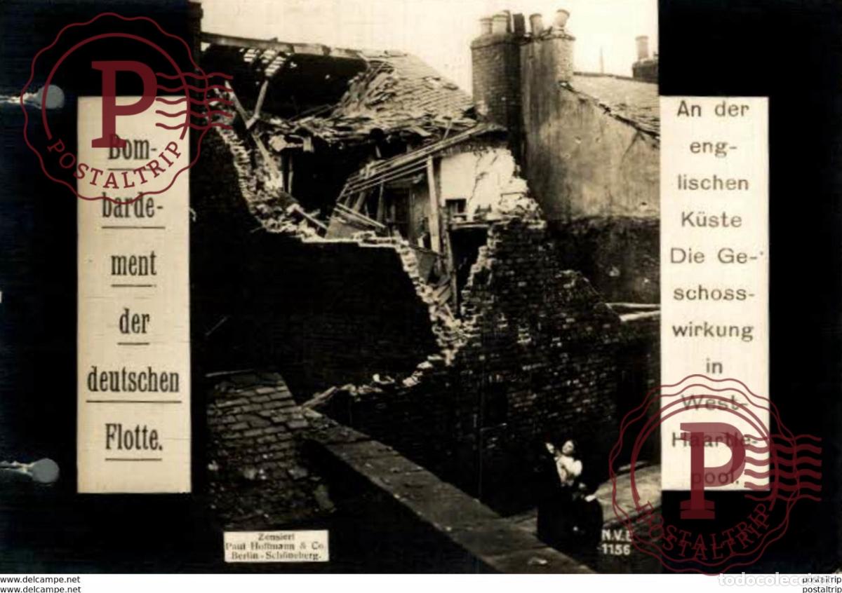 Postales: RPPC CARTE PHOTO 17*12cm. Bombardement der deutschen Flotte. Paul Hoffmann 191415 WWI WWICOLLECTIO