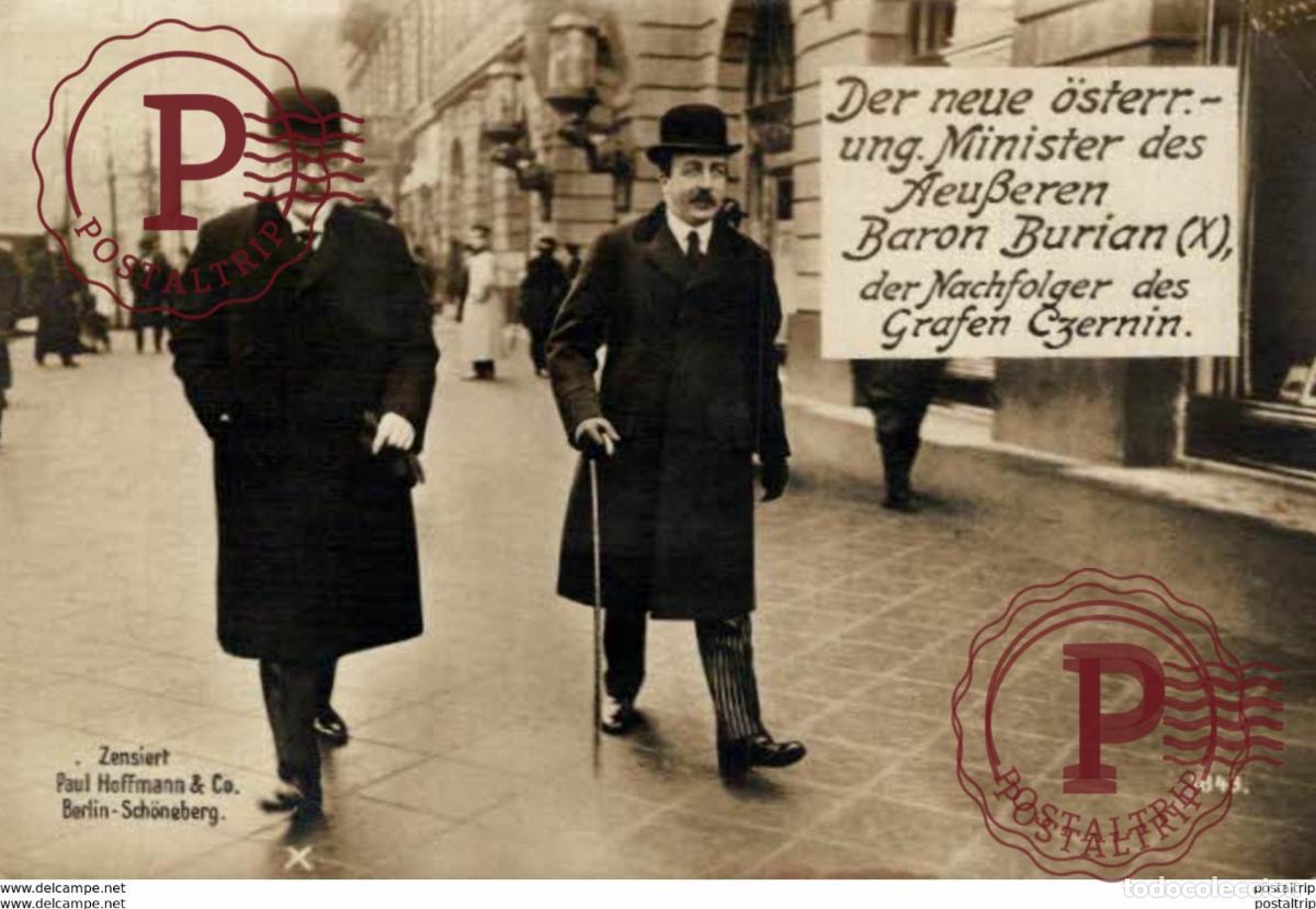 Postales: RPPC CARTE PHOTO 17*12cm. Minister des Aeuberen Baron Burian X. Paul Hoffmann 191415 WWI WWICOLL