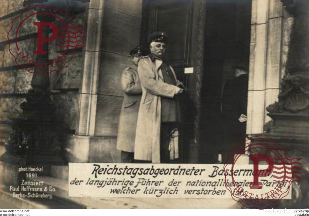 Postales: RPPC CARTE PHOTO 17*12cm. Reichstagsabgeordneter Bassermann. Paul Hoffmann 191415 WWI WWICOLLECTIO