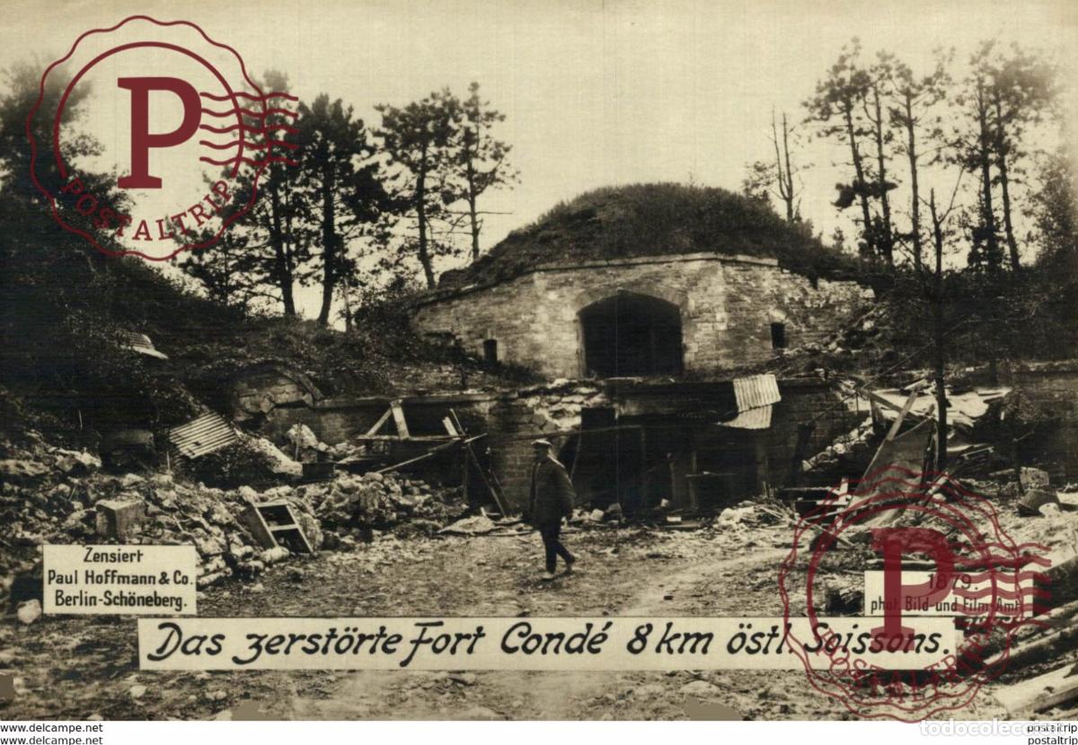 Postales: RPPC 17*12cm GIVET DAS ZERSTORTE FORT CONDE 8 KM OSTL SOISSONS Paul Hoffmann 191415 WWI WWICOLLECT