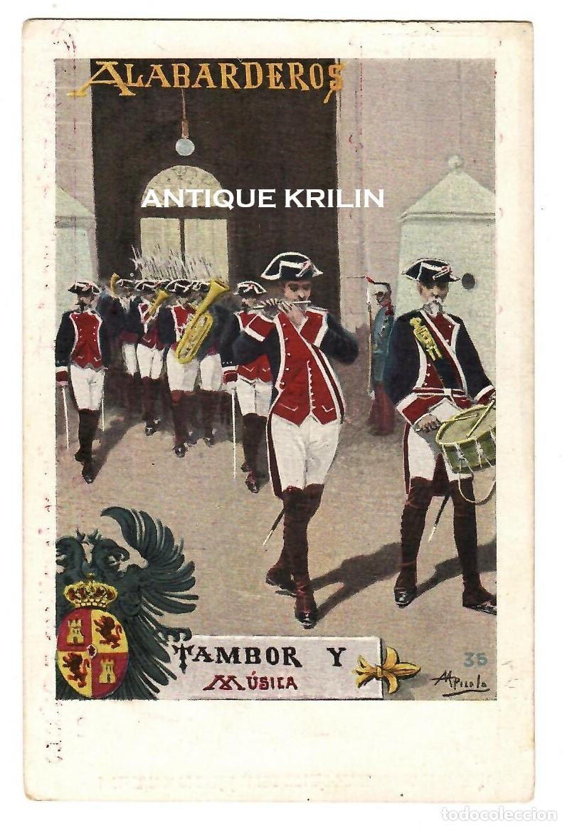 Postales: TOLEDO / POSTAL SASTRERIA MILITAR JOAQUIN ARCAL / ALABARDEROS / TIPOLIT PALACIOS N&ordm; 235