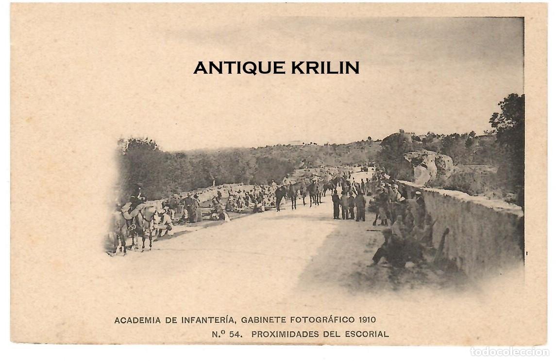 Postales: ACADEMIA DE INFANTERIA 1910 N&ordm; 54 PROXIMIDADES DEL ESCORIAL / HAUSER MENET / SIN FRANQUEAR