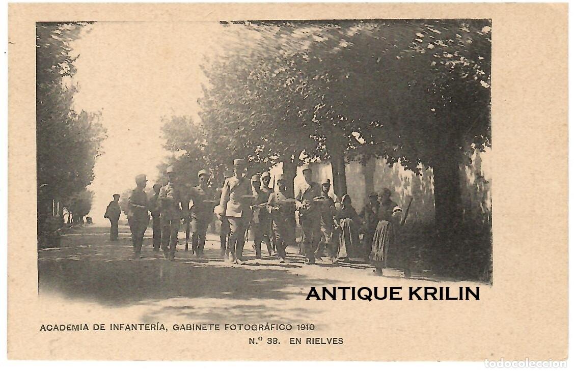 Postales: ACADEMIA DE INFANTERIA 1910 N&ordm; 38 EN RIELVES / HAUSER MENET / SIN FRANQUEAR