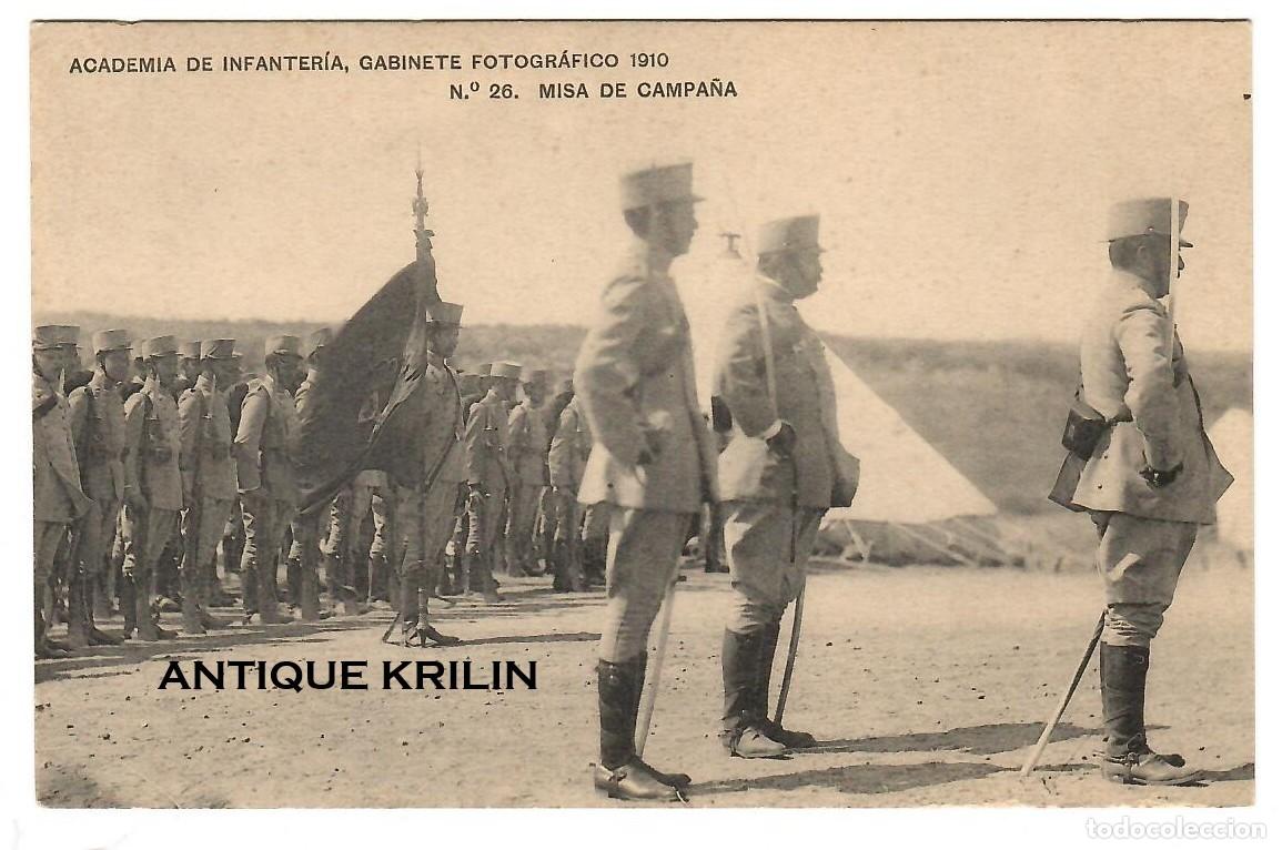 Postales: ACADEMIA DE INFANTERIA 1910 N&ordm; 26 MISA DE CAMPA&Ntilde;A / HAUSER-MENET / SIN FRANQUEAR