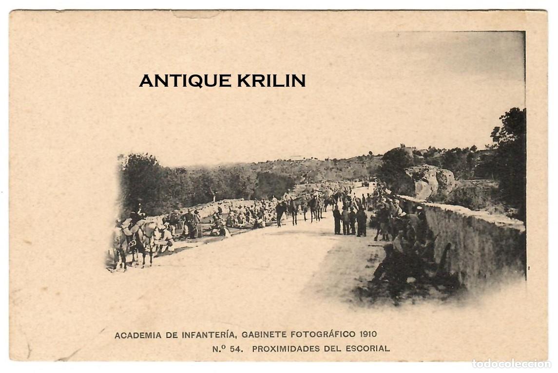 Postales: ACADEMIA DE INFANTERIA 1910 N&ordm; 54 PROXIMIDADES DEL ESCORIAL / HAUSER-MENET / SIN FRANQUEAR