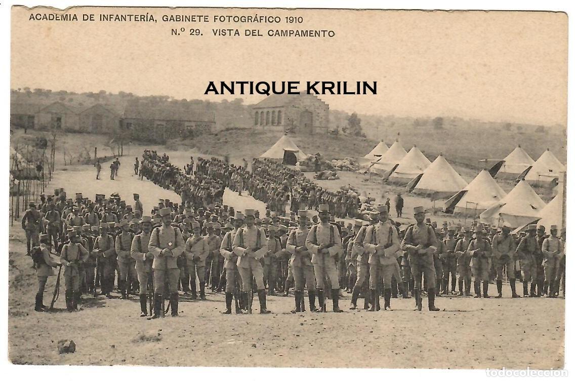 Postales: ACADEMIA DE INFANTERIA 1910 N&ordm; 29 VISTA DEL CAMPAMENTO / HAUSER-MENET / SIN FRANQUEAR