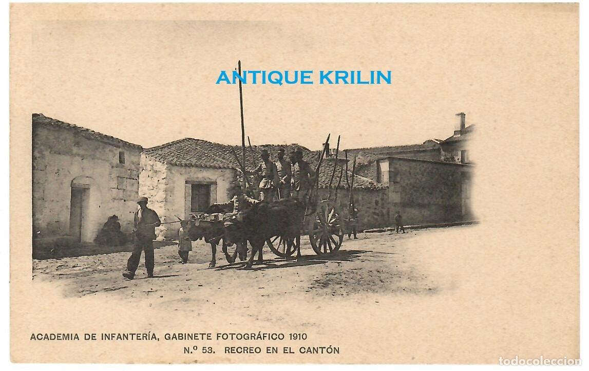 Postales: ACADEMIA DE INFANTERIA 1910 N&ordm; 53 RECREO EN EL CANT&Oacute;N / HAUSER MENET