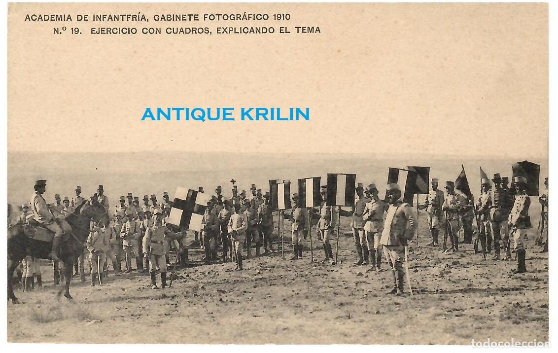 Postales: ACADEMIA DE INFANTERIA 1910 N&ordm; 19 EJERCICIO CUADROS , EXPLICANDO TEMA / HAUSER MENET