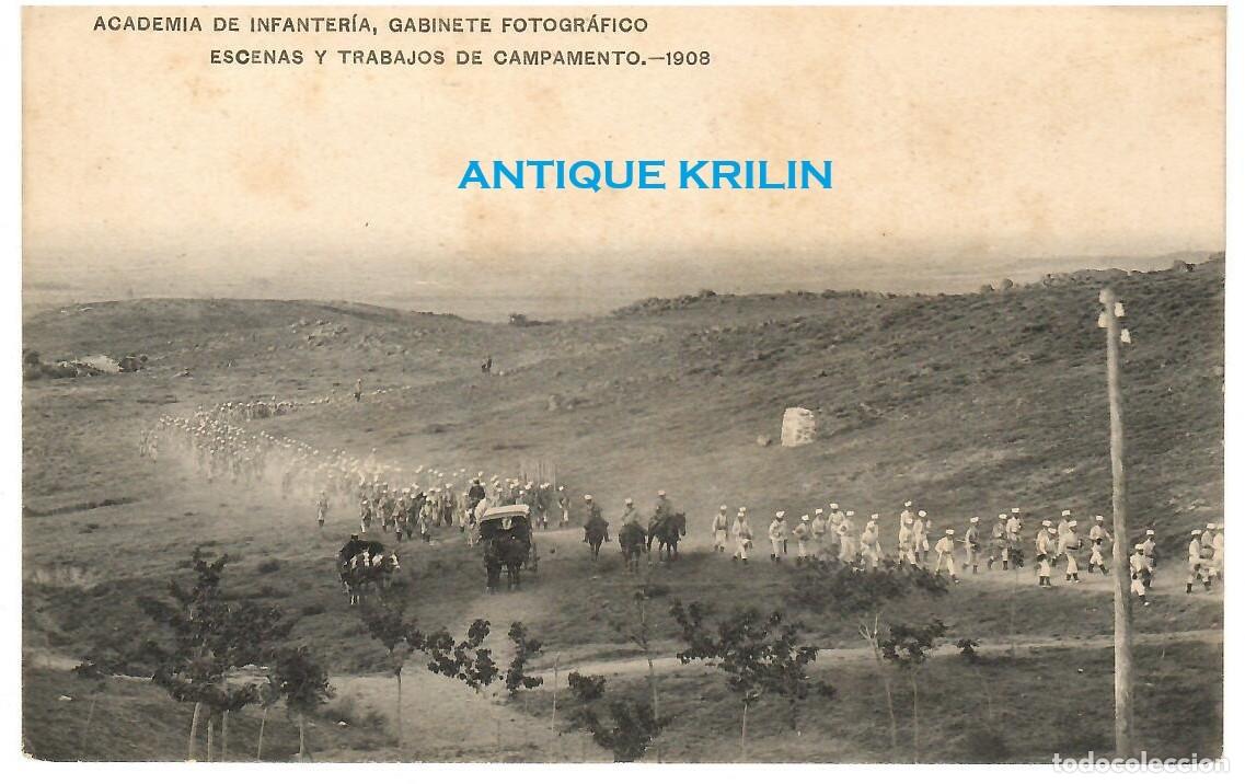 Postales: ACADEMIA DE INFANTERIA 1908 ESCENAS Y TRABAJOS DE CAMPAMENTO / HAUSER MENET