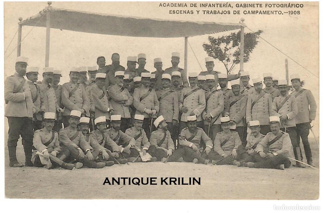 Postales: ACADEMIA DE INFANTERIA 1908 ESCENAS Y TRABAJOS DE CAMPAMENTO / HAUSER MENET