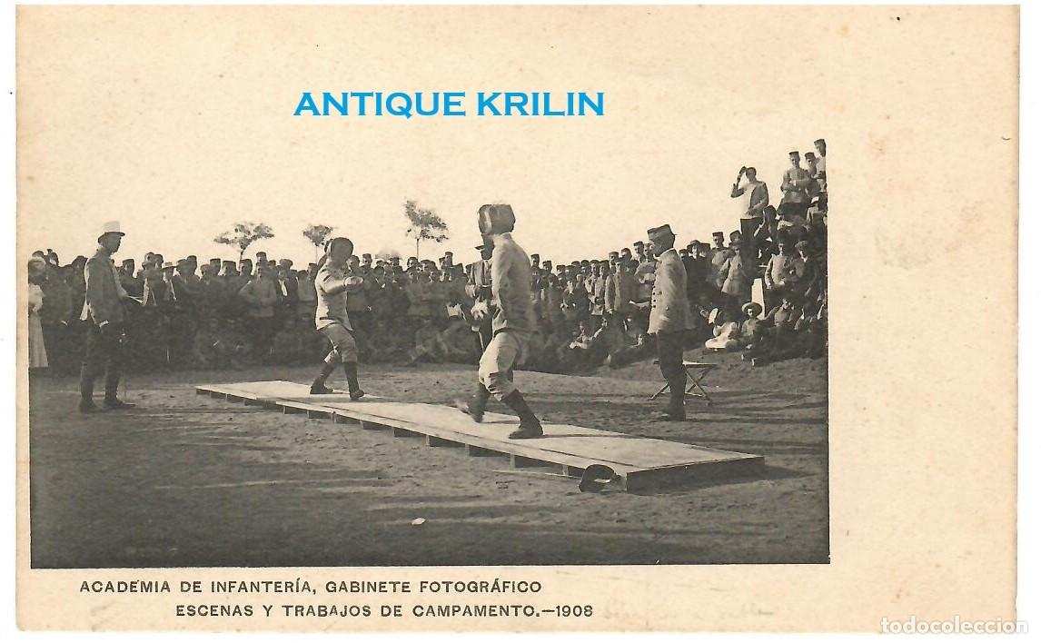 Postales: ACADEMIA DE INFANTERIA 1908 ESCENAS Y TRABAJOS DE CAMPAMENTO / HAUSER MENET