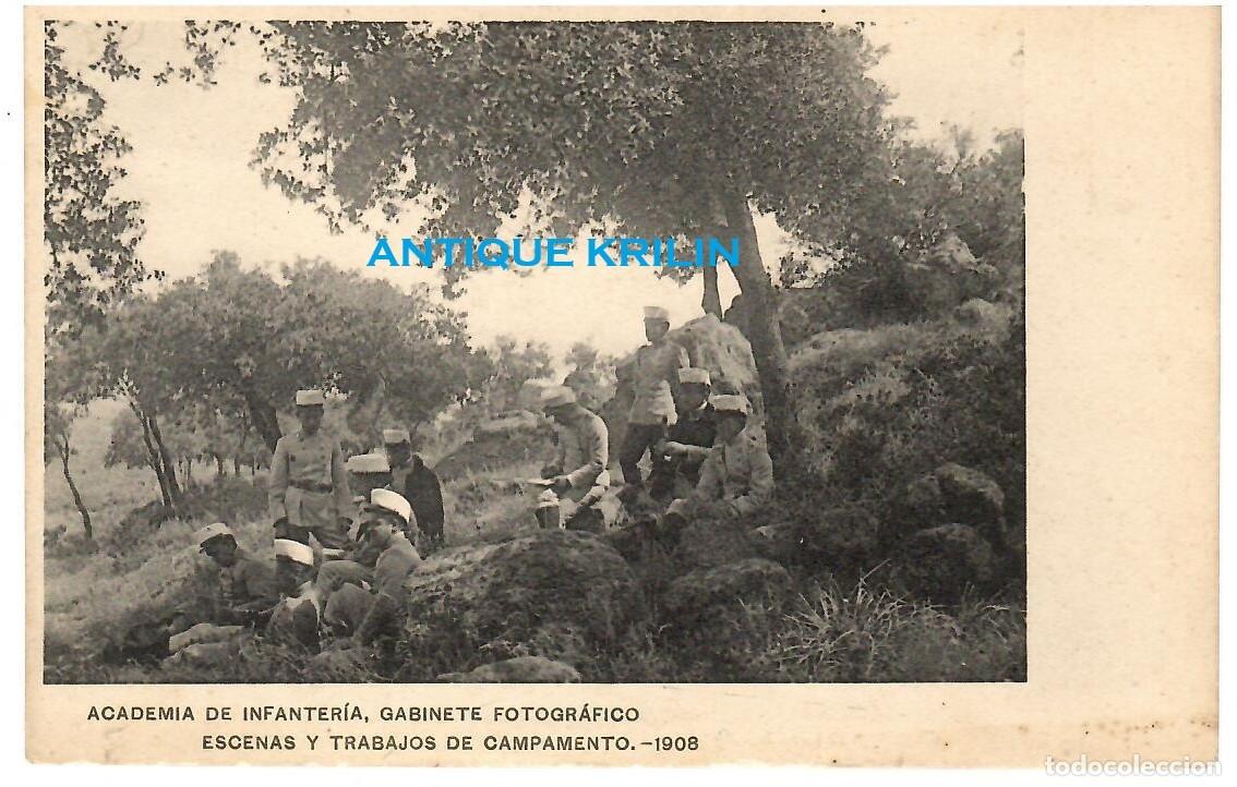 Postales: ACADEMIA DE INFANTERIA 1908 ESCENAS Y TRABAJOS DE CAMPAMENTO / HAUSER MENET