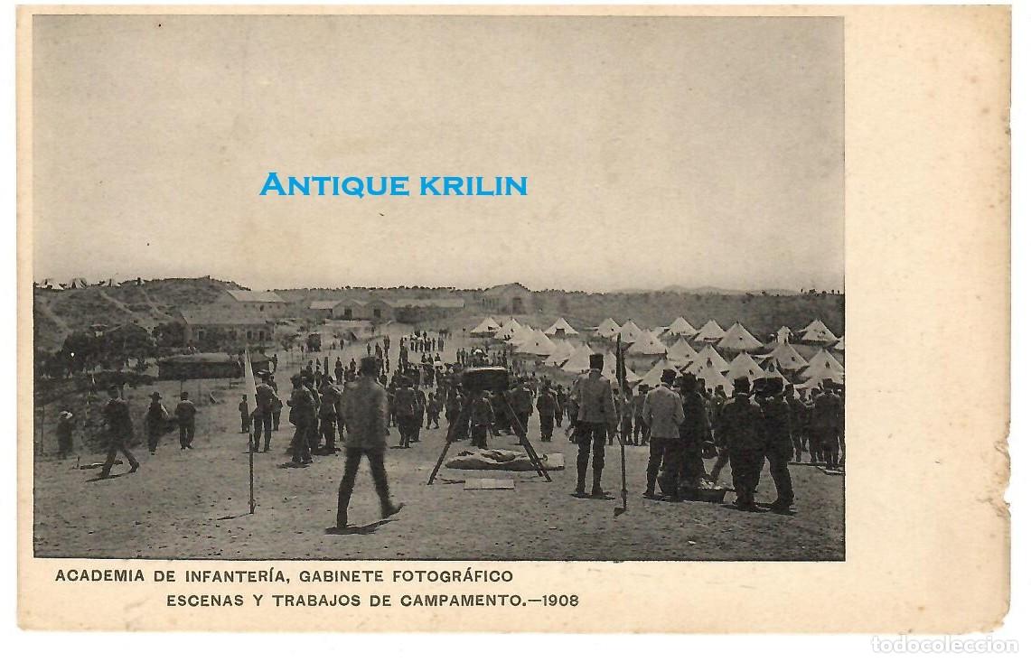 Postales: ACADEMIA DE INFANTERIA 1908 ESCENAS Y TRABAJOS DE CAMPAMENTO / HAUSER MENET