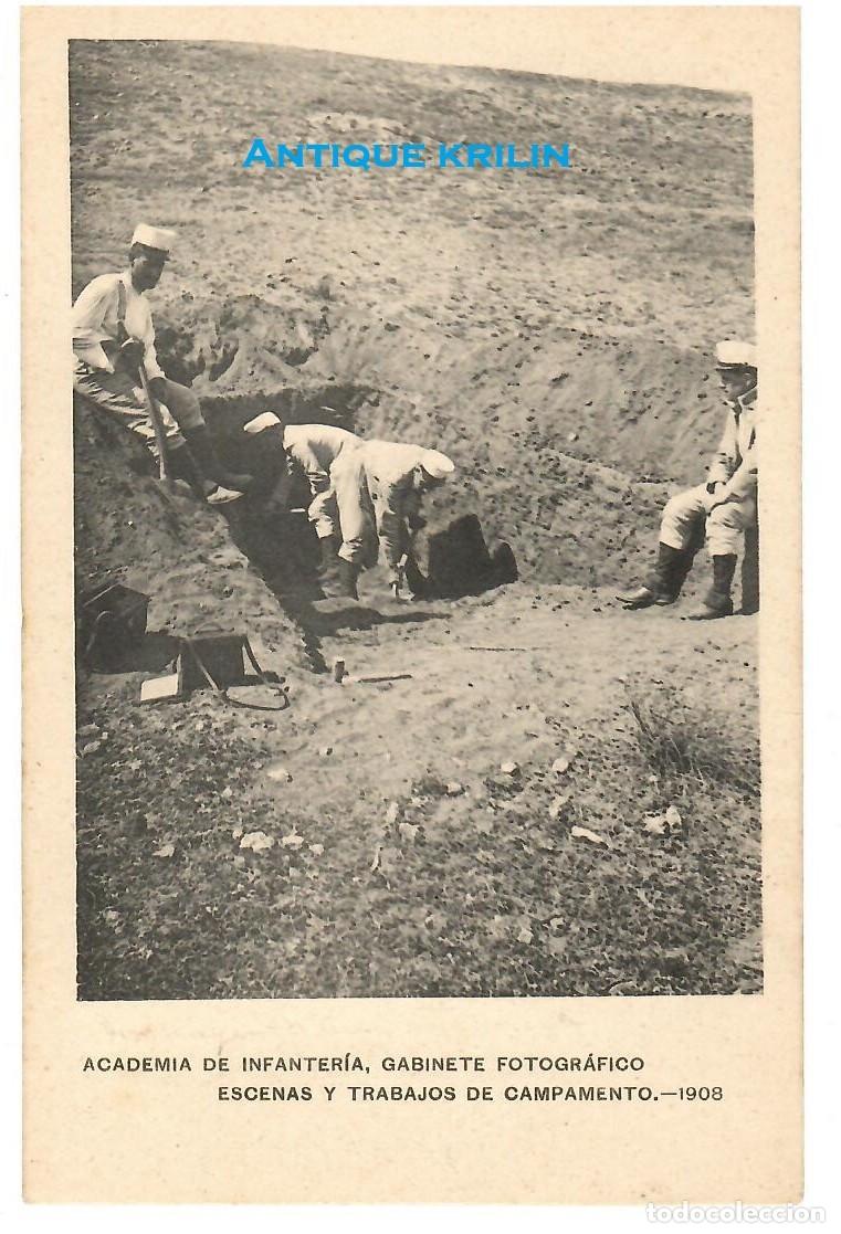 Postales: ACADEMIA DE INFANTERIA 1908 ESCENAS Y TRABAJOS DE CAMPAMENTO / HAUSER MENET